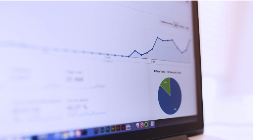 Computer screen showing Google Analytics charts